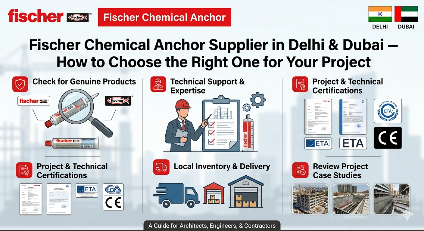 Read more about the article Fischer Chemical Anchor Supplier in Delhi & Dubai – How to Choose the Right One for Your Project